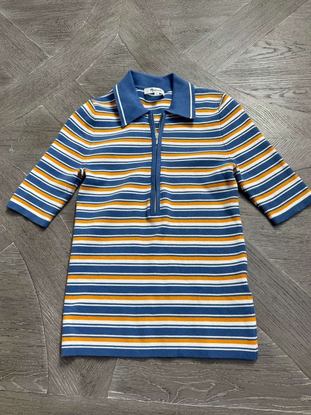 Madewell Stripe Half-Zip Polo